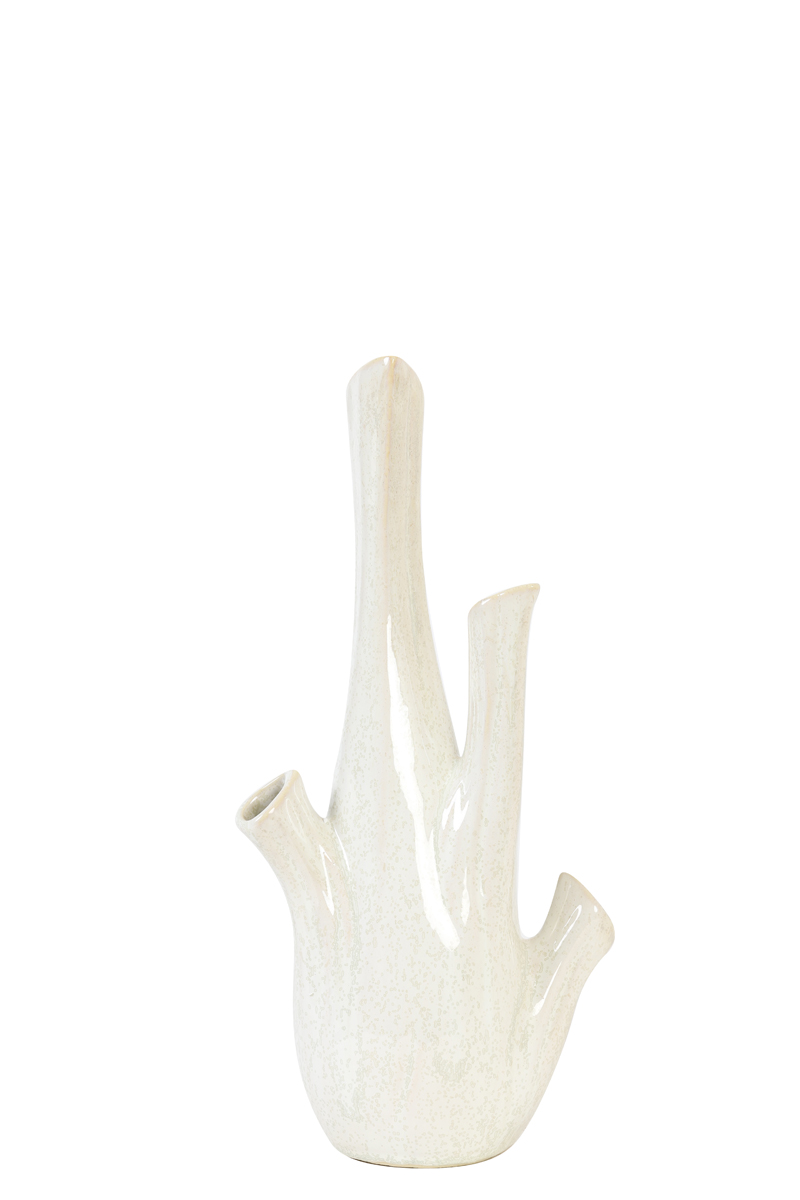 Vase deco Ø17,5x41 cm KORALI ceramics cream