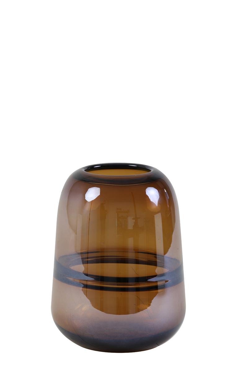 Vase Ø13x18 cm ERMIDA glass brown lustre