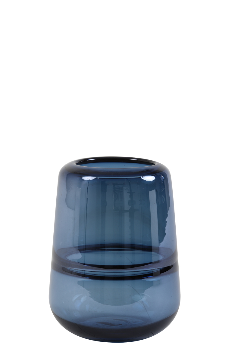 Vase Ø13x18 cm ERMIDA glass blue lustre