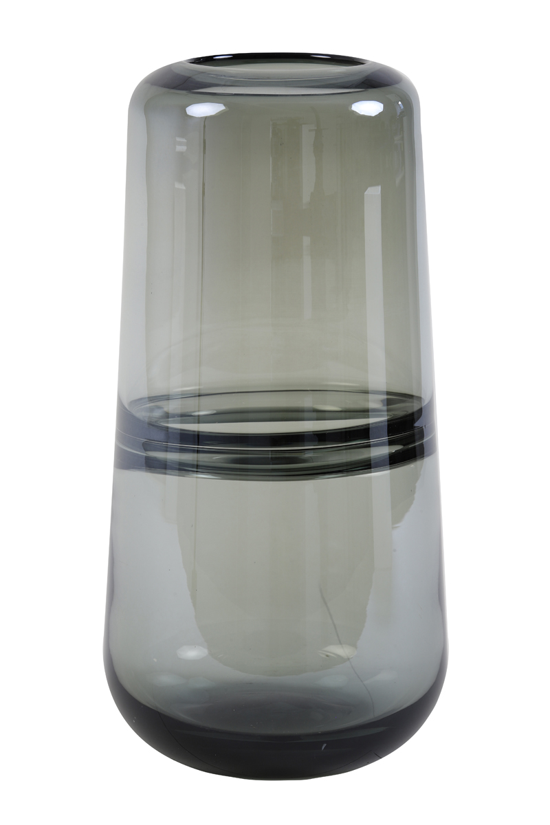 Vase Ø15x31 cm ERMIDA glass grey lustre