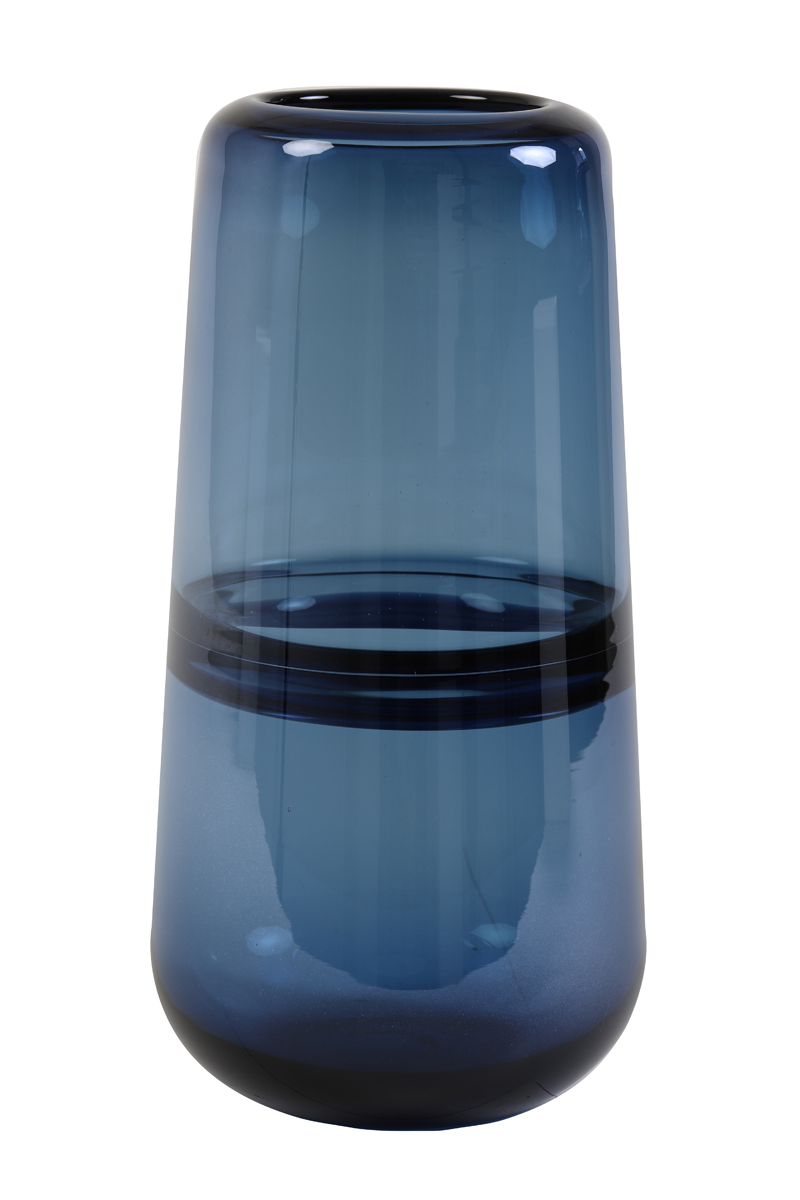 Vase Ø15x31 cm ERMIDA glass blue lustre