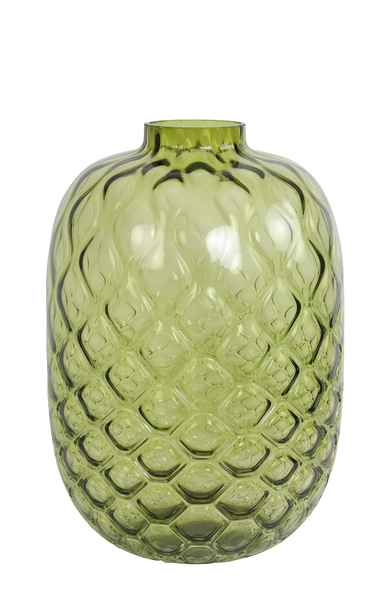 Vase Ø34x50 cm CARINO glass olive green