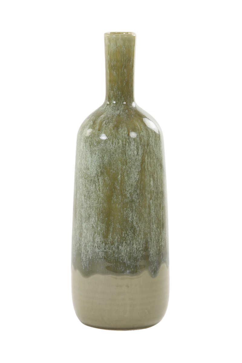Vase Ø13,5x41 cm MARIELA ceramics olive green