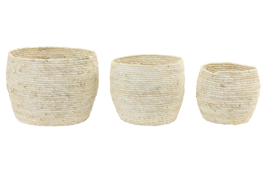 Basket S/3 max Ø35x28 cm PAREJO natural