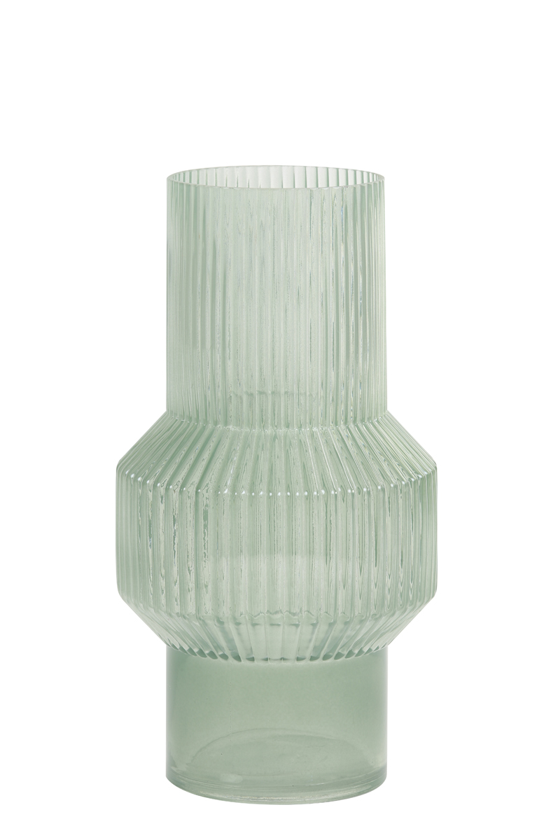 Vase Ø16x30 cm LEILA glass grey green