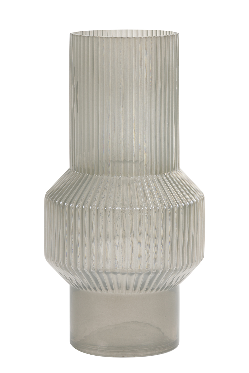 Vase Ø19x35 cm LEILA glass warm grey