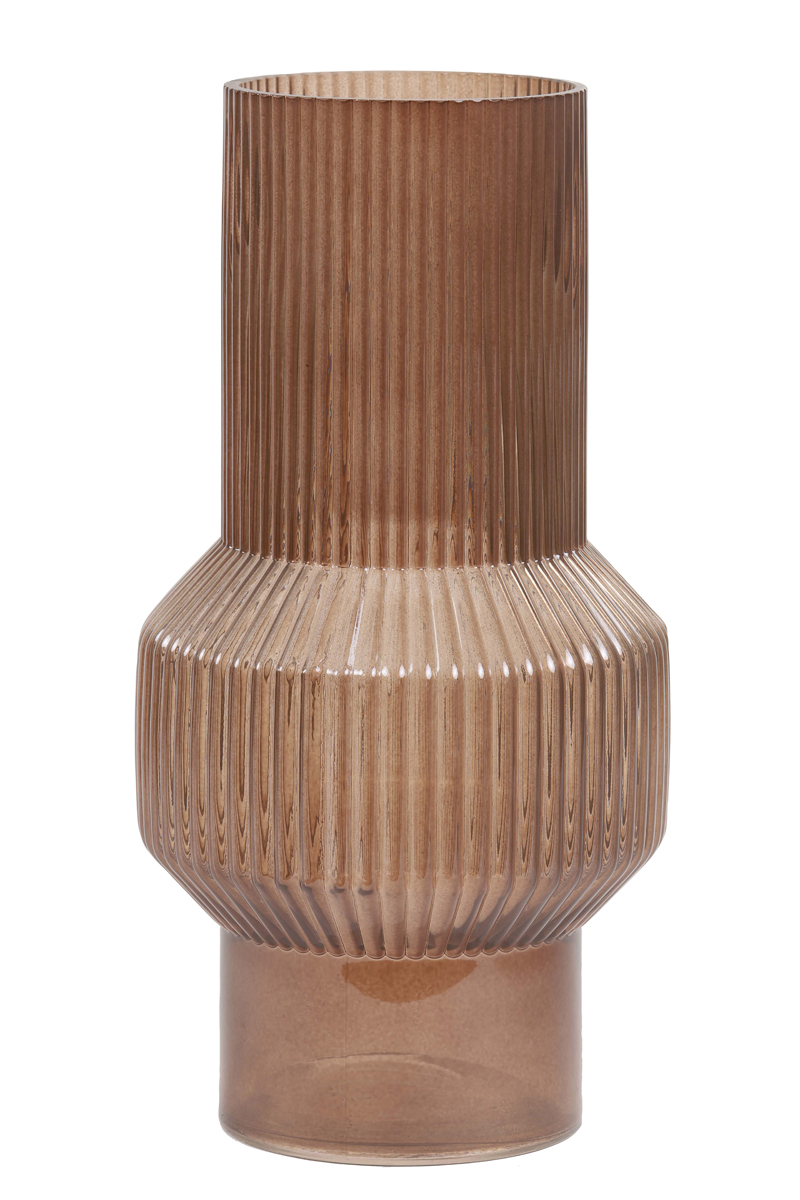 Vase Ø19x35 cm LEILA glass dark brown