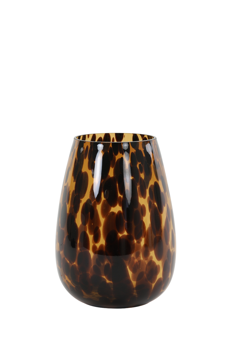 Vase Ø19x26 cm IZEDA glass brown-black