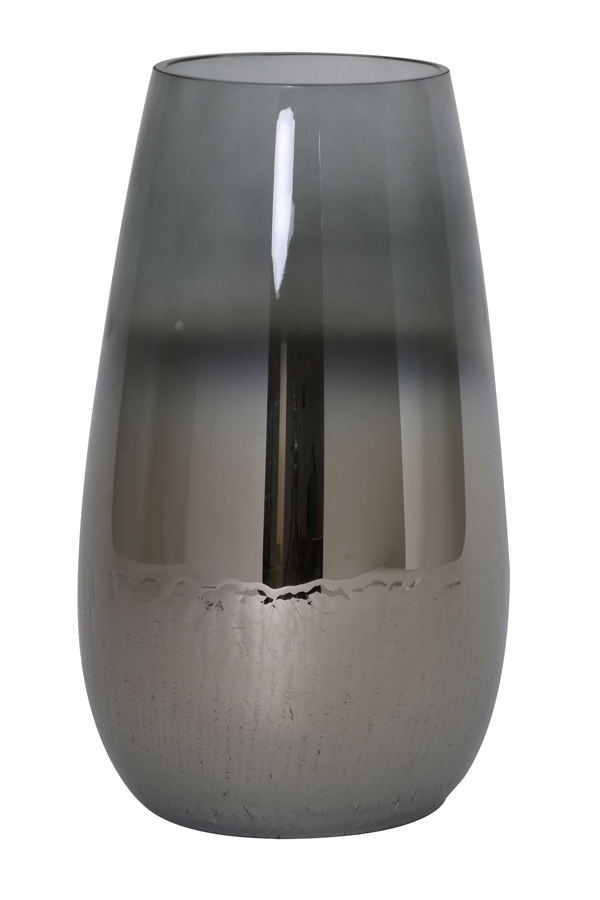 Vase Ø23x40 cm IZEDA glass metallic grey