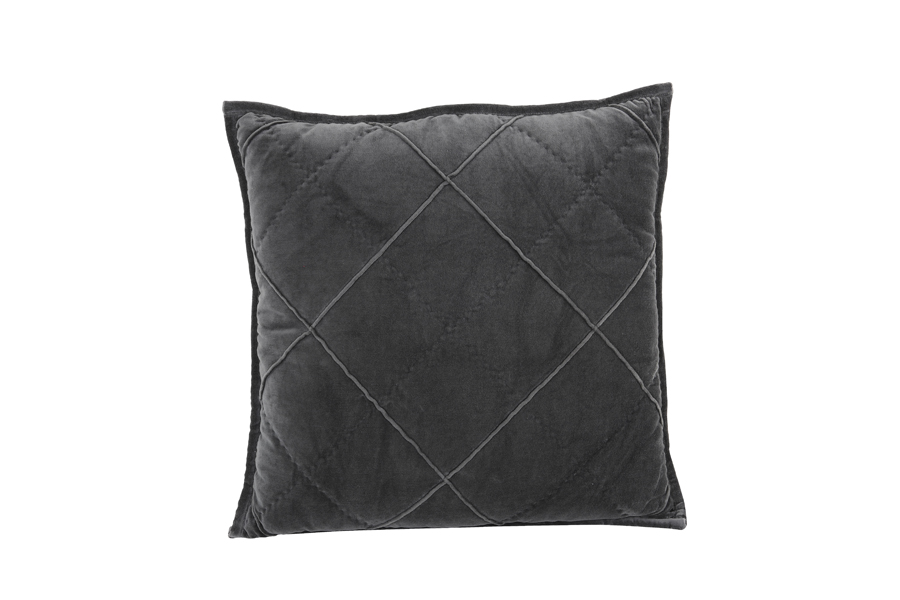 Cushion 50x50 cm DIAMOND velvet anthracite