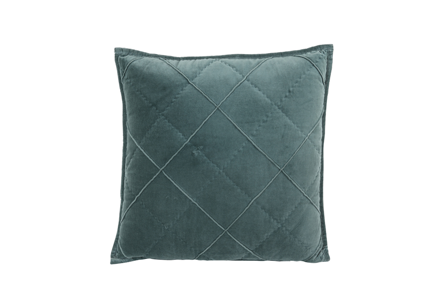 Cushion 50x50 cm DIAMOND velvet ocean blue