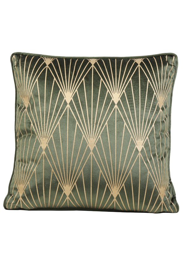 Cushion 45x45 cm JANISE velvet green-gold
