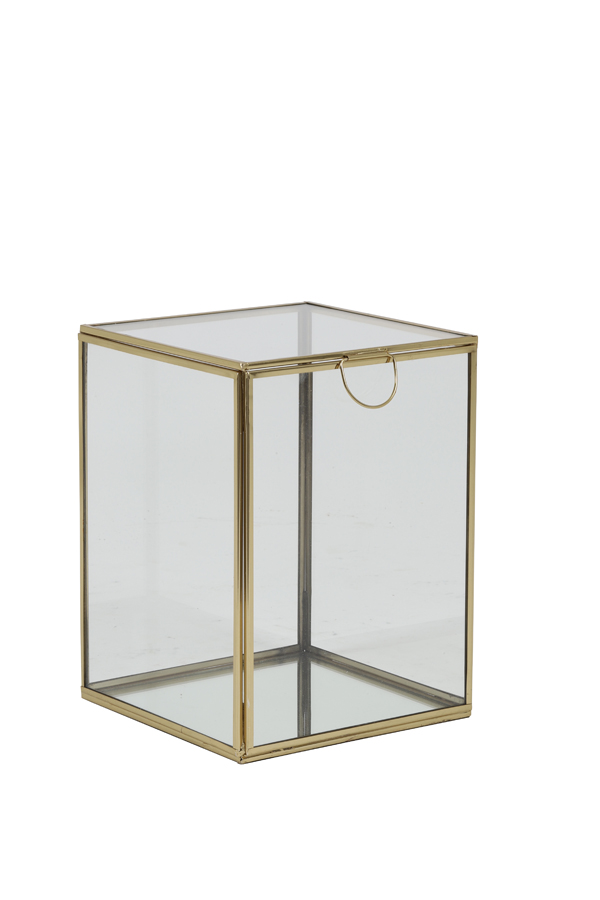 Deco box 16x16x21 cm MIRINA gold-mirror