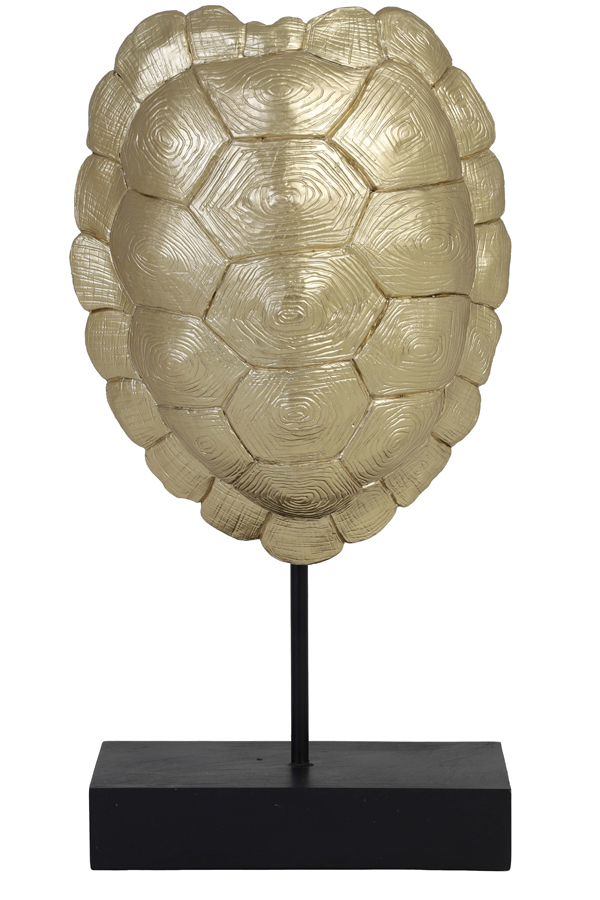 Ornament on base 20,5x11,5x41 cm TURTLE gold-black