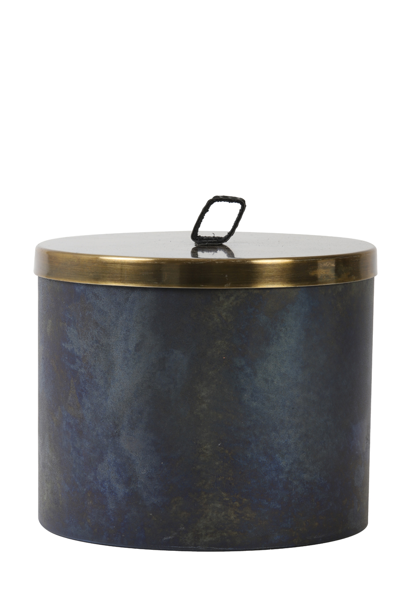 Deco box Ø19,5x16,5 cm ALEGRANZO blue