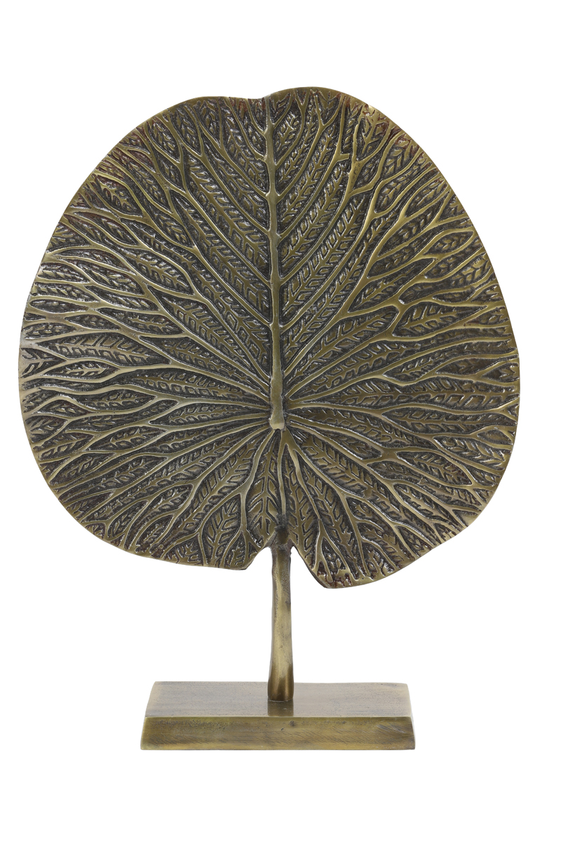 Ornament on base 34x9x43 cm LEAF antique bronze