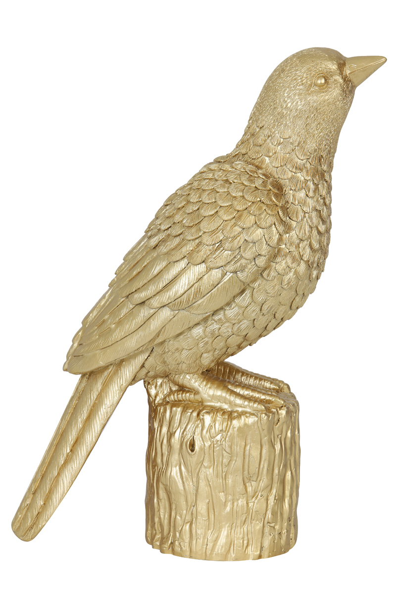 Ornament 22x11x30 cm BIRD gold