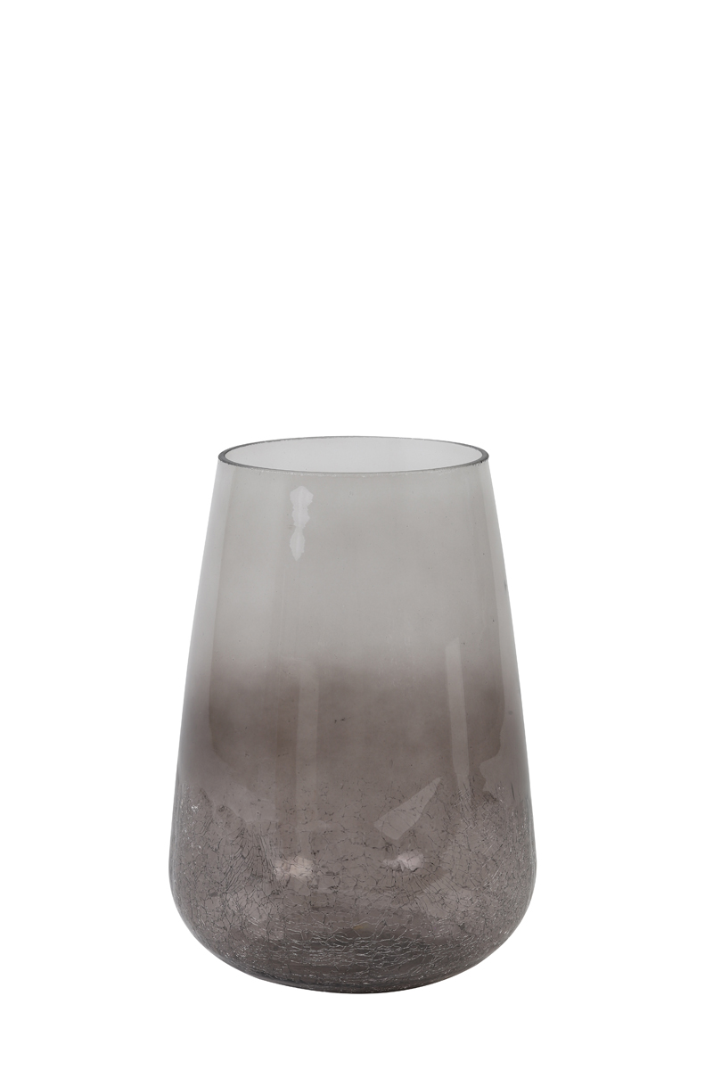 Vase Ø20x28 cm PERLY smoked glass grey