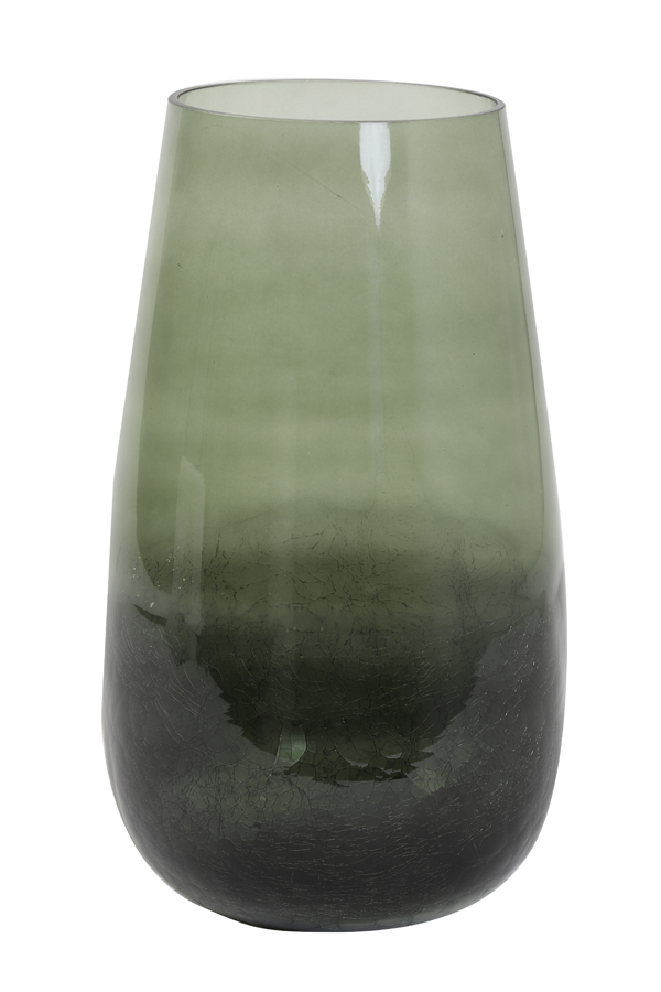 Vase Ø23x41 cm PERLY glass olive green