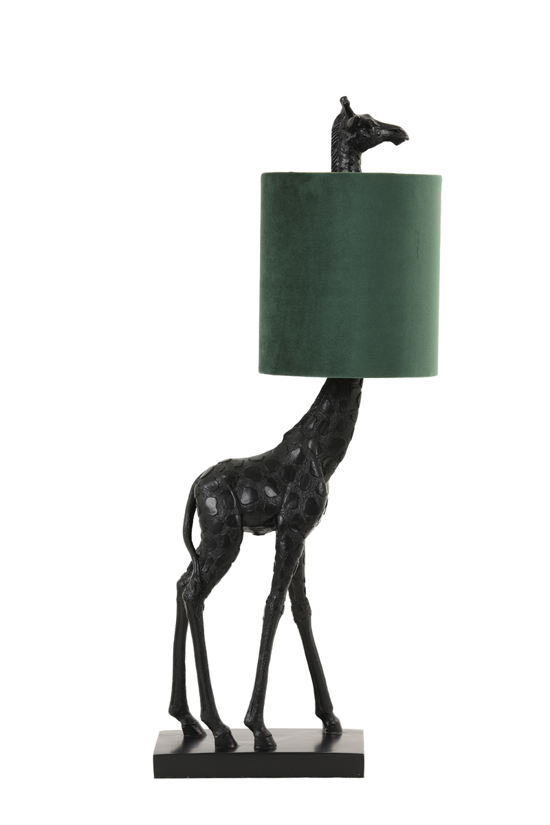 Table lamp 26x16x61 cm GIRAFFE black+velvet dark green