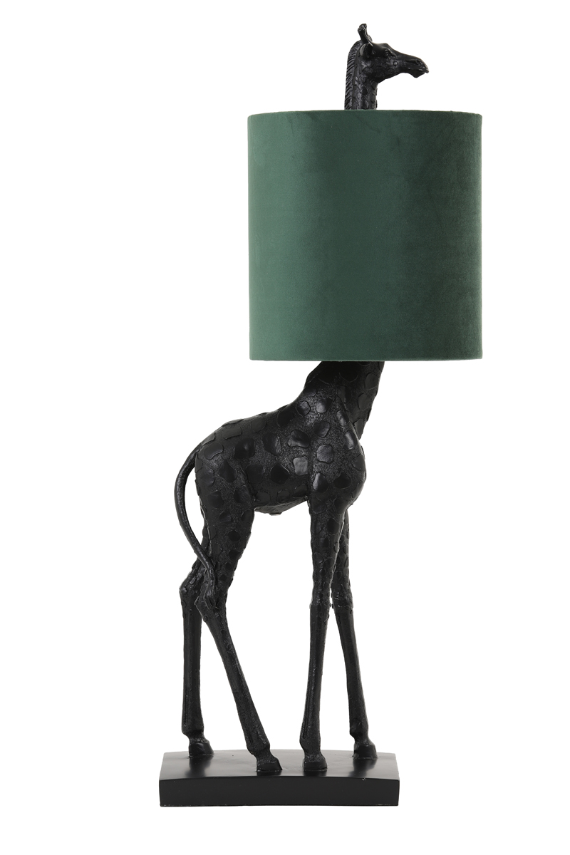 Table lamp 28x20x68 cm GIRAFFE black+velvet dark green