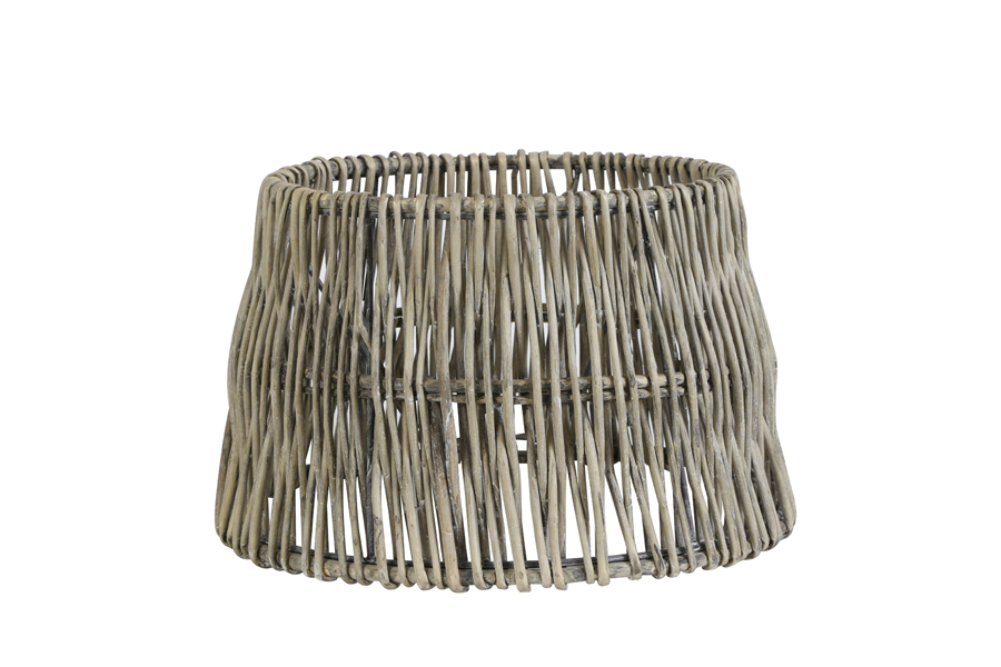 Shade round straight 40-35-24 cm ROTAN vertical weaving grey