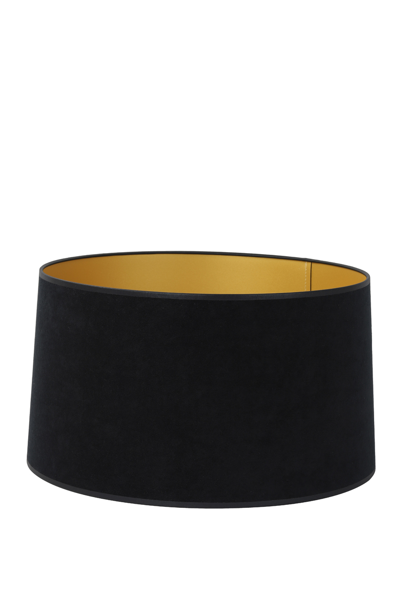 Shade round flat 45-42-25 cm VELOURS black-gold