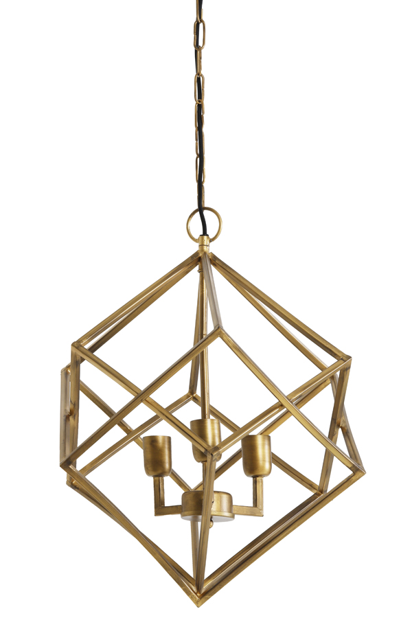 Hanging lamp 3L Ø46x56 cm DRIZELLA gold