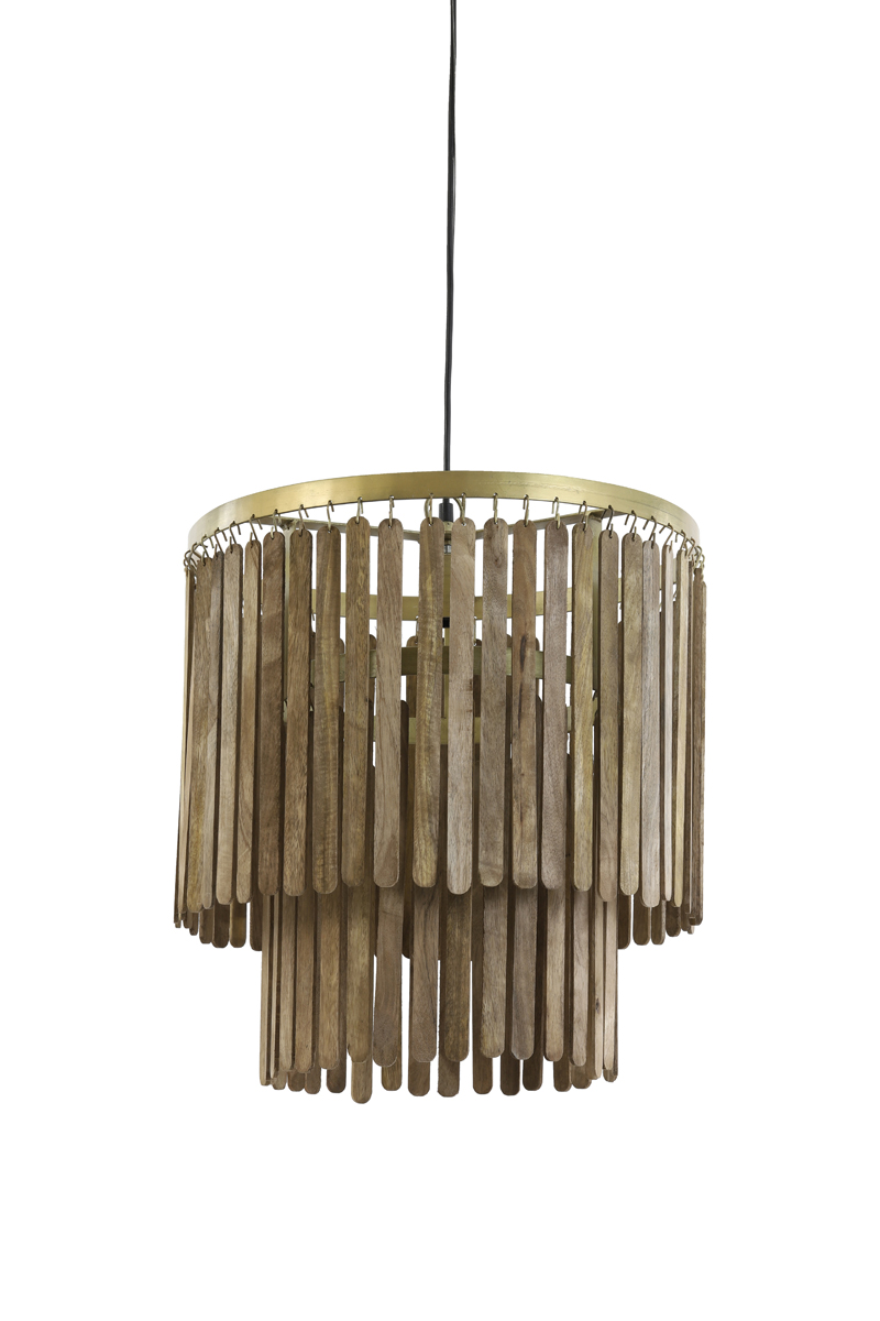 Hanging lamp Ø45x43 cm GULARO wood dark brown