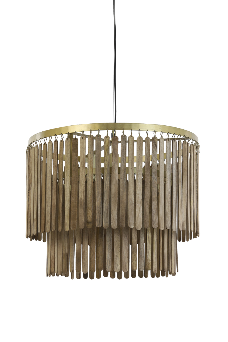 Hanging lamp Ø60x43 cm GULARO wood dark brown