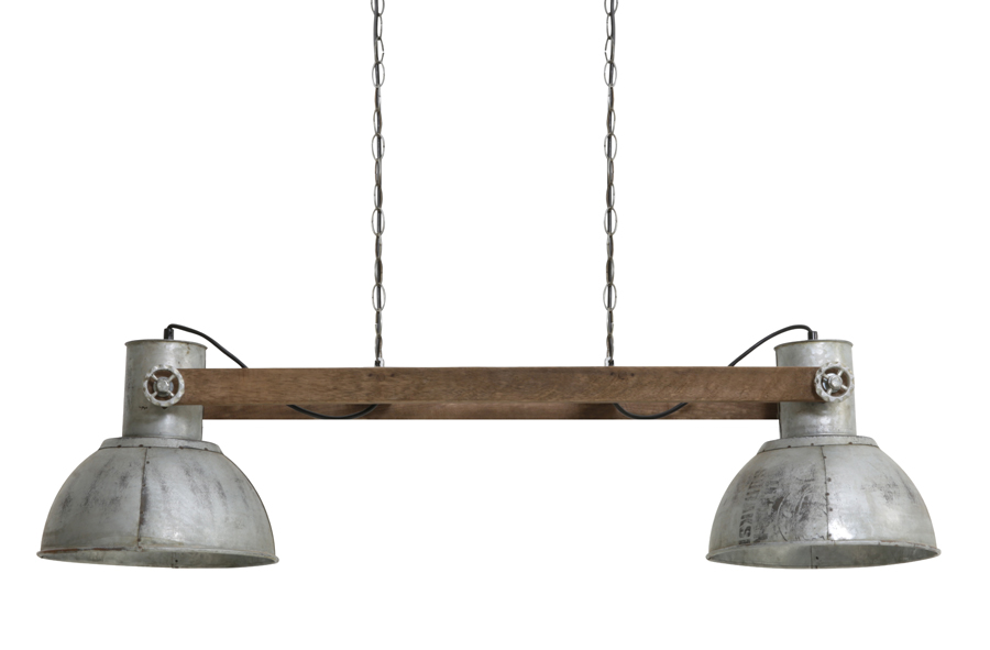 Hanging lamp 2L 110x30x30 cm ELAY wood weather barn-vintage