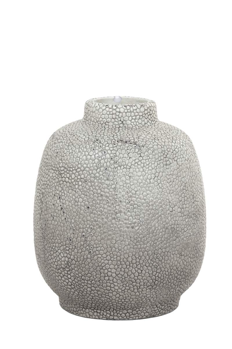 Vase deco Ø19x22,5 cm RAYSKIN light grey