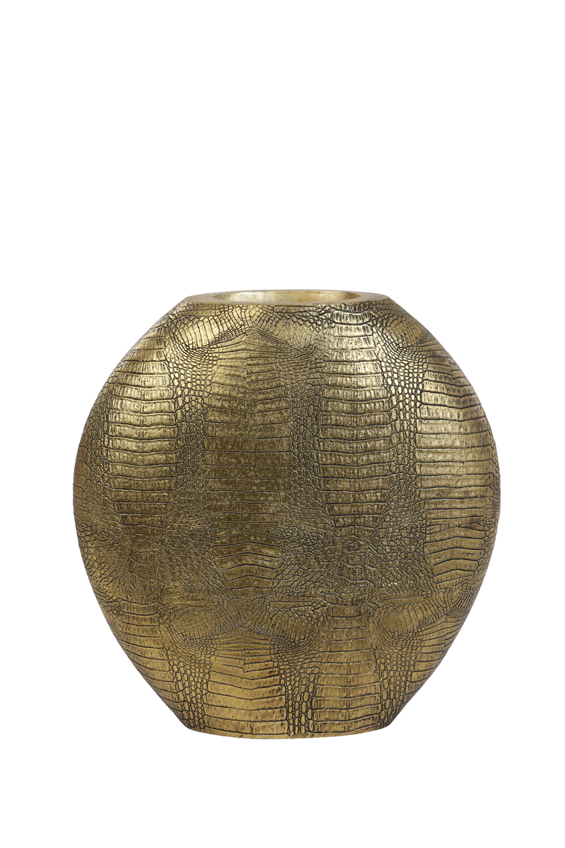 Vase deco 39x11x40 cm SKELD antique bronze