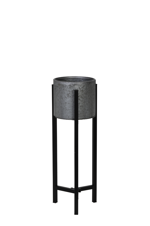 Flower pot deco on stand Ø18x57 cm BAKSI zinc-black
