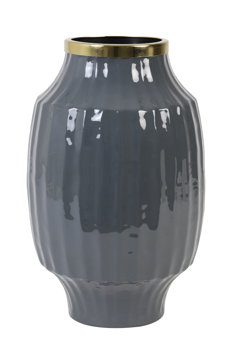 Vase deco Ø23x37 cm DAZOU dark blue grey