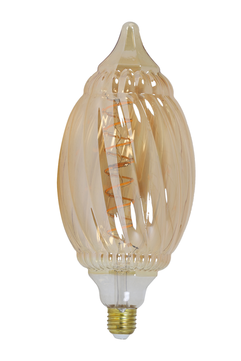 Deco LED globe Ø12x28 cm BAROQUE 4W amber E27 dimmable