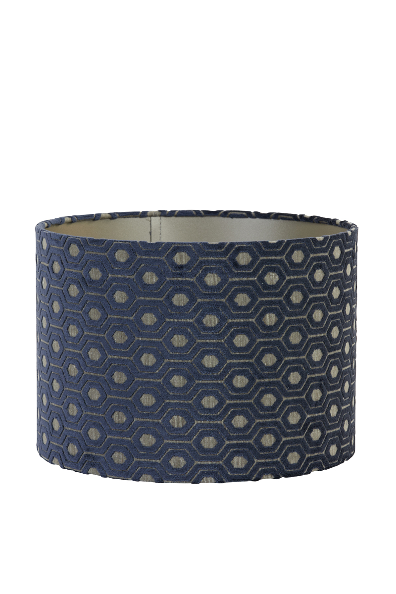 Shade cylinder 30-30-21 cm LUNA dark blue-taupe