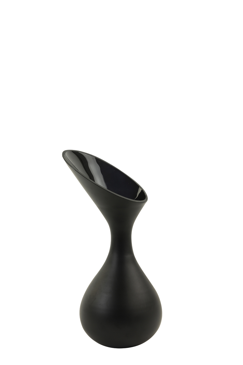 Vase Ø13x25 cm HERLEY glass matt black