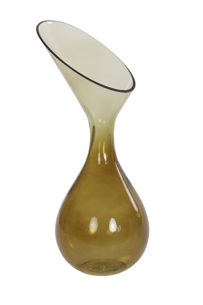 Vase Ø20x42 cm HERLEY glass ocher yellow