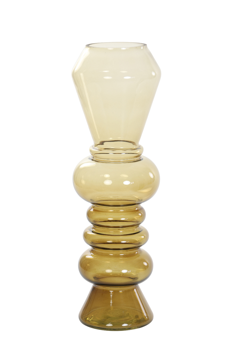 Vase Ø13,5x44,5 cm LIVON glass ocher yellow