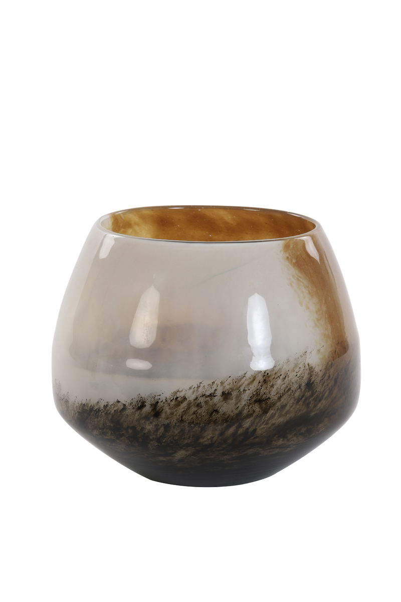 Vase Ø26x19,5 cm SOLO glass grey brown