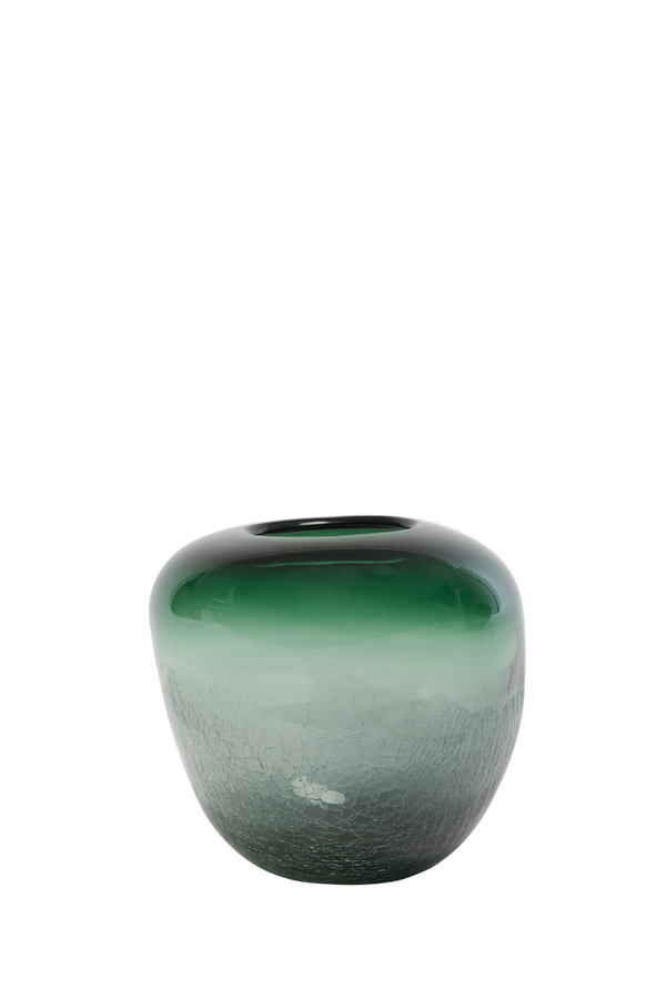 Vase 20,5x19,5x19,5 cm TAPOLO glass grey green