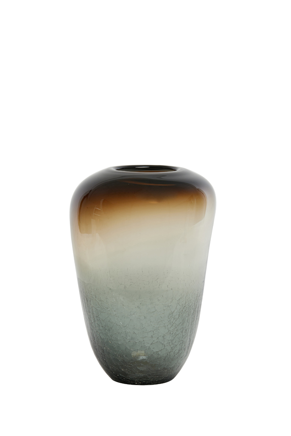 Vase 19x18x27 cm TAPOLO glass grey brown