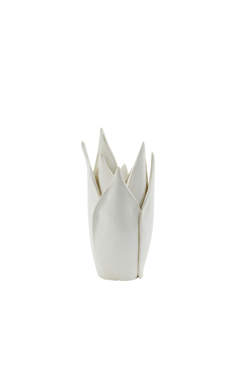Vase deco 16,5x14x31,5 cm TULIPAN ceramics cream+white