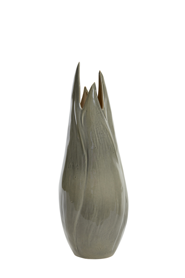 Vase deco 20,5x18,5x55,5 cm TULIPAN ceramics grey+brown