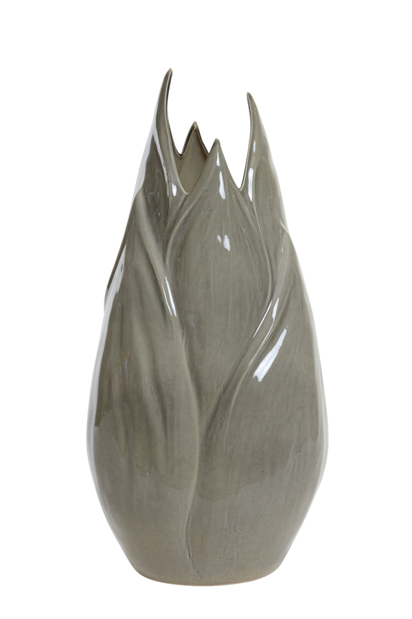 Vase deco 31x30x63,5 cm TULIPAN ceramics grey+brown