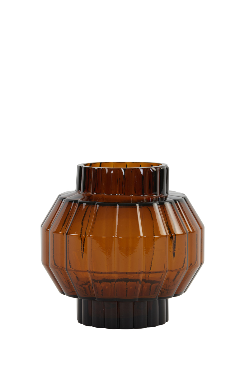 Vase Ø16x15,5 cm LIVIA glass brown
