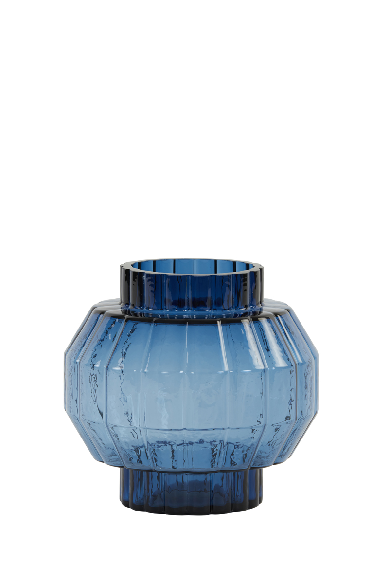 Vase Ø16x15,5 cm LIVIA glass dark blue