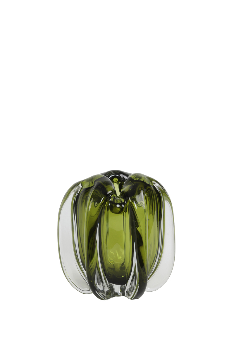 Vase Ø14,5x16 cm MURELA glass olive green