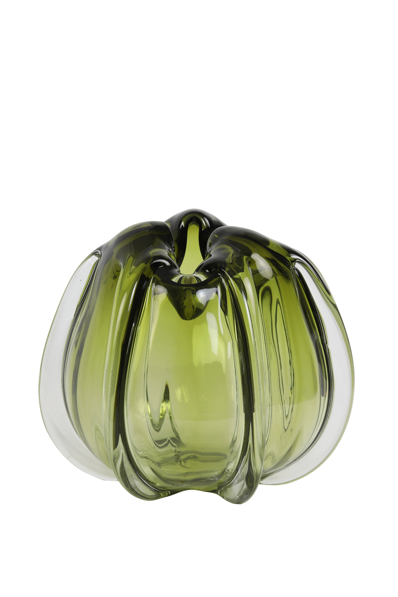 Vase Ø24,5x22 cm MURELA glass olive green